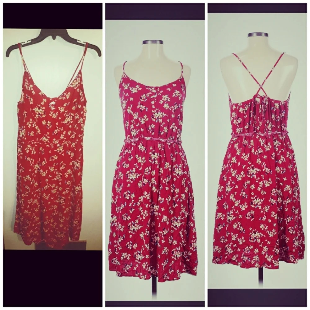 Red floral dress xxl Multicolor